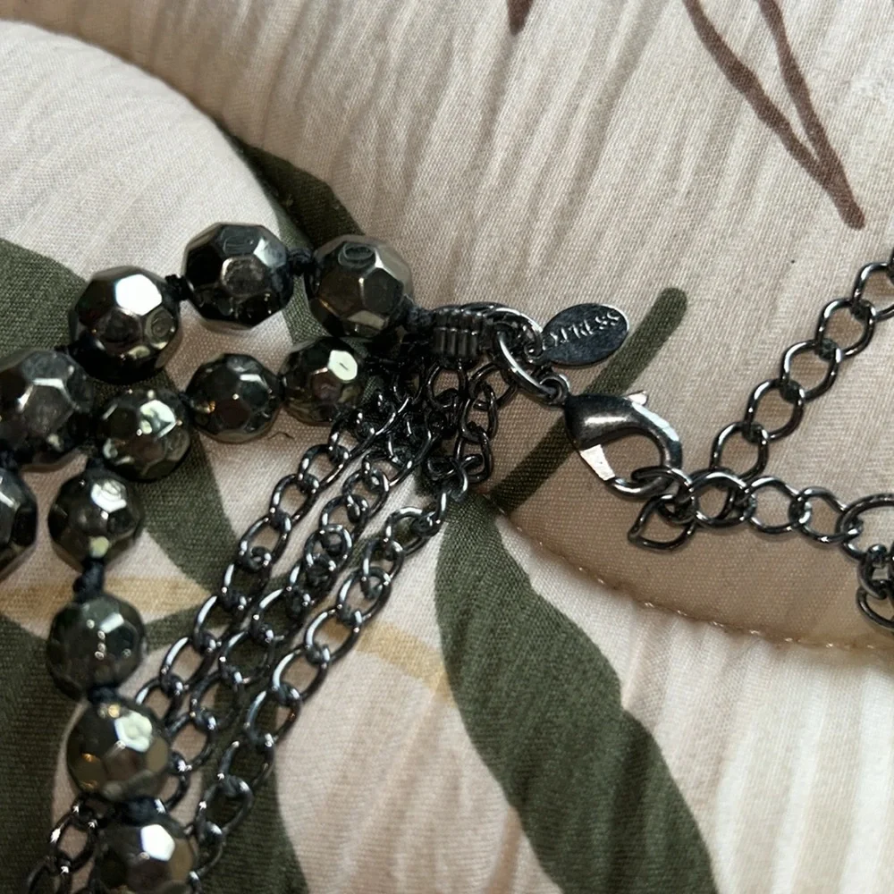 Express Long Silver Knotted Necklace